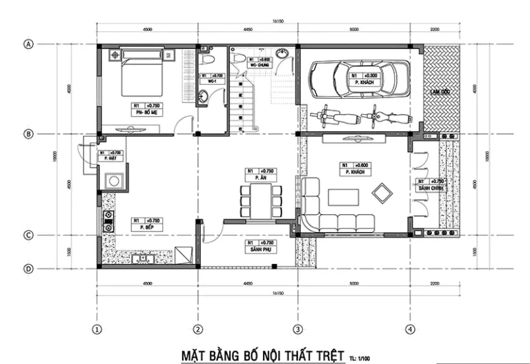 Mẫu biệt thự mini 2 tầng có gara của Mr. Việt – Yên Bái