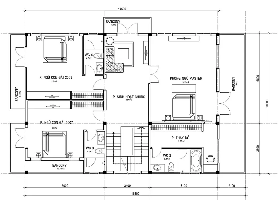 Mẫu biệt thự mini hiện đại 3 tầng 5 phòng ngủ