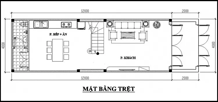 Mẫu nhà 1 trệt 1 lầu đơn giản 4×12 tiêu chí rẻ, thoáng, hiện đại