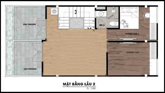 Mẫu nhà 2 tầng 1 tum 6x17m đẹp hiện đại và hài hòa thiên nhiên