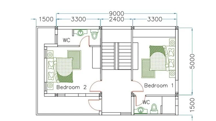 Mẫu nhà 2 tầng 6.5x9m 2 phòng ngủ đẹp, hiện đại và đơn giản