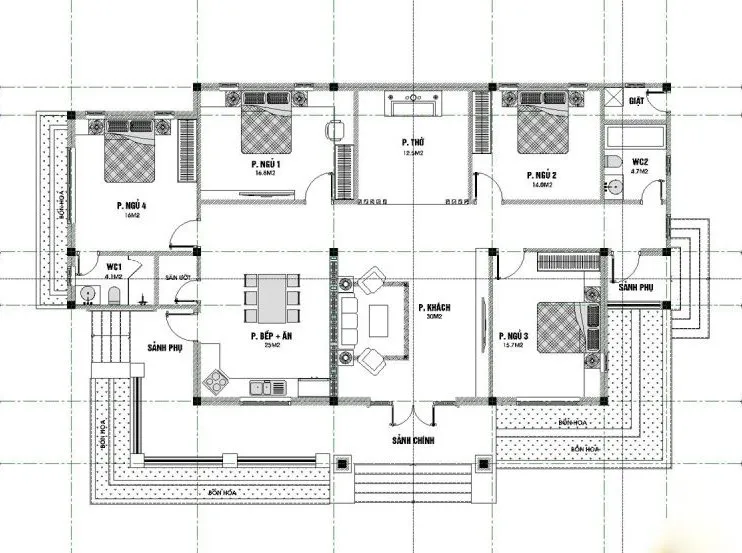 Mẫu nhà biệt thự 1 tầng mái thái đẹp ai đi ngang cũng phải ngước nhìn