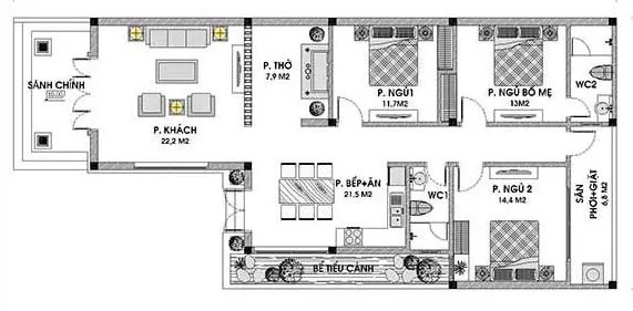 Mẫu nhà cấp 4 nông thôn mái thái giá rẻ 500 triệu