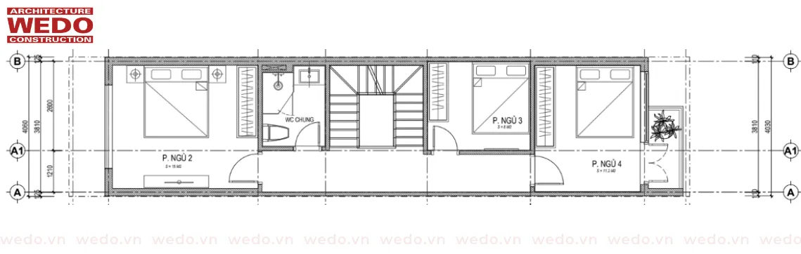 Mẫu nhà ống 3 tầng 1 tum hiện đại của anh Ngọc ở Long Biên – WEDO