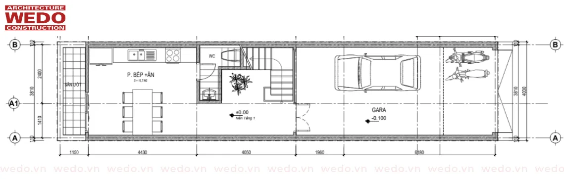 Mẫu nhà ống 3 tầng 1 tum hiện đại của anh Ngọc ở Long Biên – WEDO