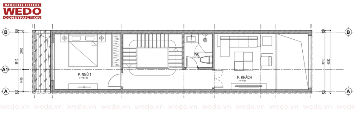 Mẫu nhà ống 3 tầng 1 tum hiện đại của anh Ngọc ở Long Biên – WEDO