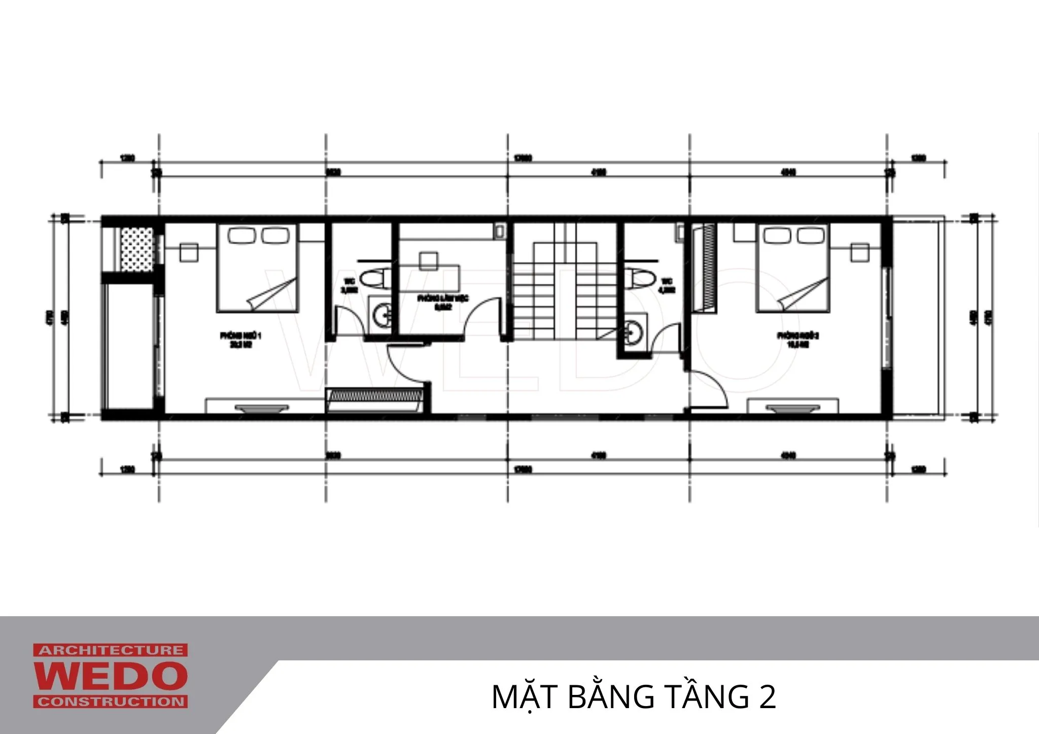 Mẫu nhà ống 3 tầng mái bằng 3 phòng ngủ hiện đại tại Sóc Sơn, Hà Nội – WEDO