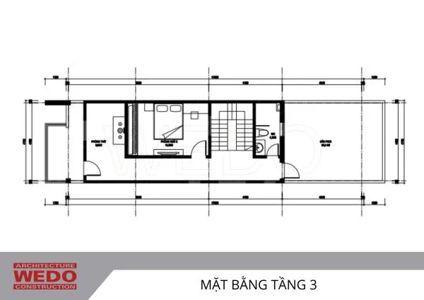 Mẫu nhà ống 3 tầng mái bằng 3 phòng ngủ hiện đại tại Sóc Sơn, Hà Nội – WEDO