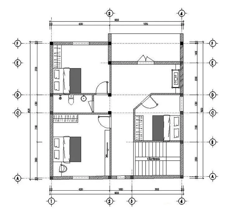 Mẫu nhà vuông 2 tầng mái thái đẹp diện tích 9x9m