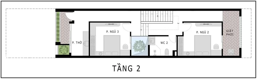 Mẫu thiết kế nhà 1 trệt 1 lầu 5x25m phù hợp xu thế hiện đại