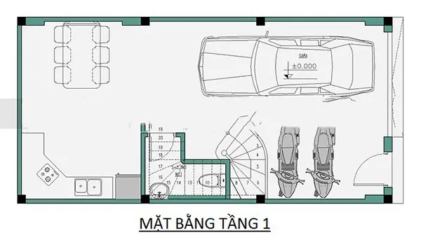 Mẫu thiết kế nhà 4 tầng 5x10m 3 phòng ngủ 1 phòng thờ