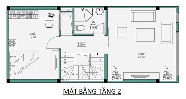 Mẫu thiết kế nhà 4 tầng 5x10m 3 phòng ngủ 1 phòng thờ