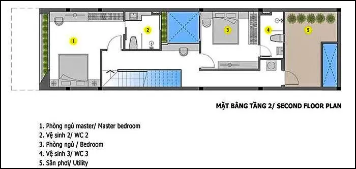 Mẫu thiết kế nhà 80m2 3 phòng ngủ nhỏ xinh ấm cúng