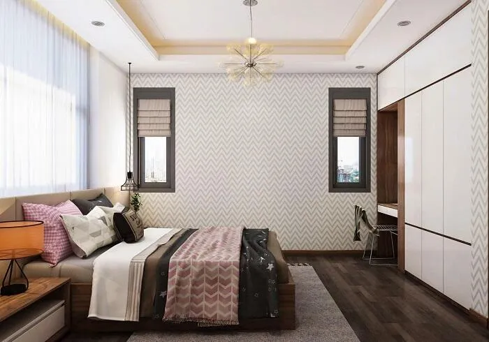 Mẫu thiết kế nhà 80m2 3 phòng ngủ nhỏ xinh ấm cúng