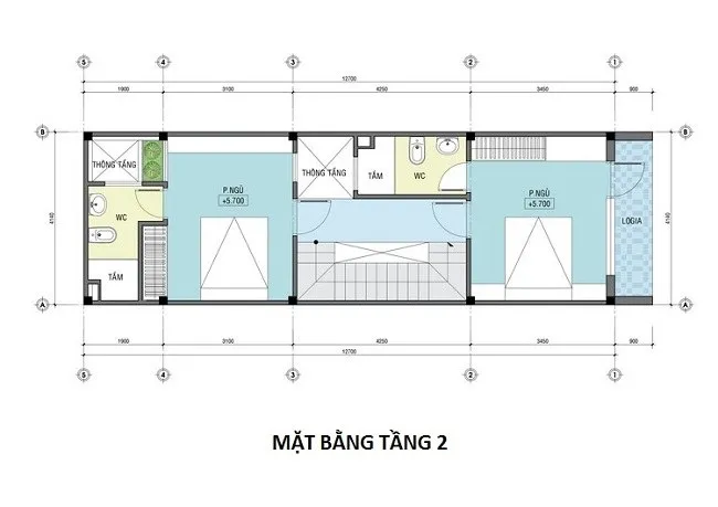 Mẫu thiết kế nhà ống 4 tầng có gara để xe hiện đại