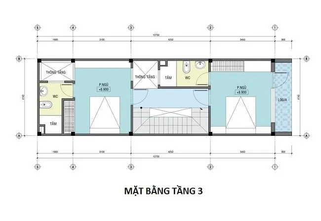 Mẫu thiết kế nhà ống 4 tầng có gara để xe hiện đại