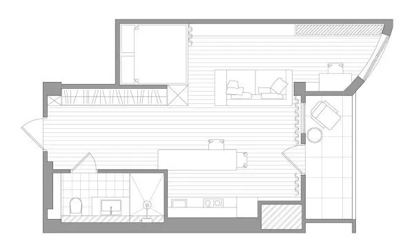 Mẫu thiết kế nội thất căn hộ chung cư 30m2 dành cho vợ chồng trẻ