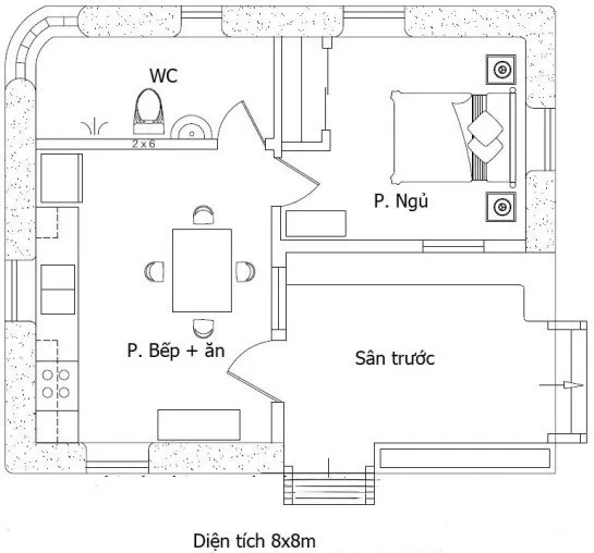 Mê đắm 5 mẫu nhà cấp 4 mái thái 8x8m đẹp đáng tham khảo