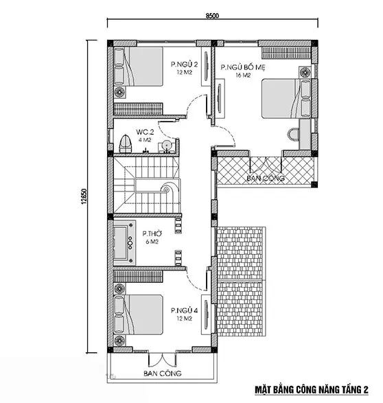 Nhìn ngắm 5 mẫu nhà 2 tầng 4 phòng ngủ 1 phòng thờ sang trọng bề thế