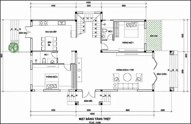 Những mẫu nhà 2 tầng có phòng thờ tầng 1 đẹp chuẩn phong thủy