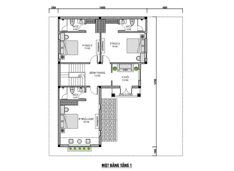 Tham khảo 10+ mẫu nhà 2 tầng 4 phòng ngủ đáng xây nhất hiện nay