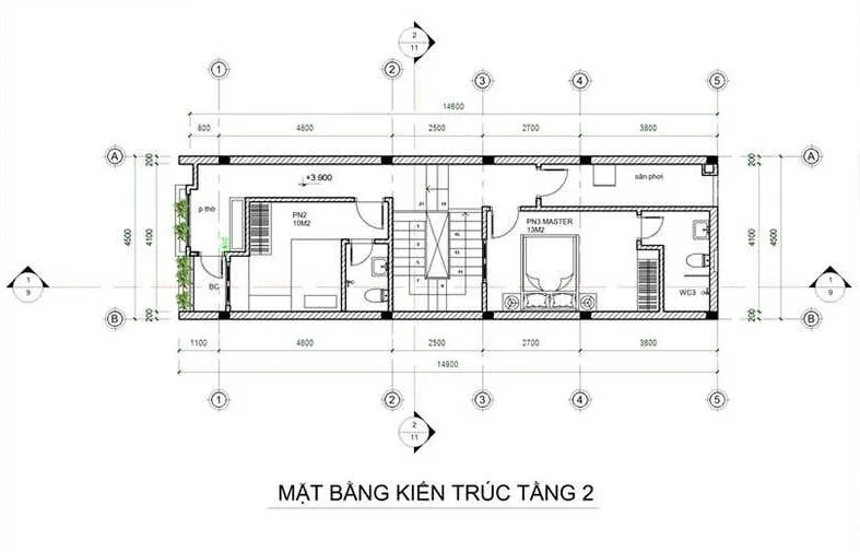 Tham khảo 3 mẫu nhà 2 tầng 3 phòng ngủ 5x15m đẹp đáng xây hiện nay