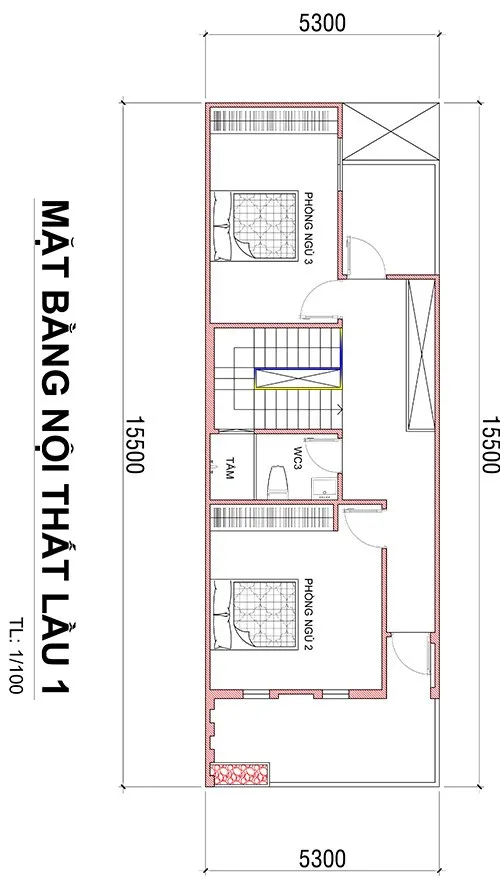 Tham khảo 3 mẫu nhà 2 tầng 3 phòng ngủ 5x15m đẹp đáng xây hiện nay