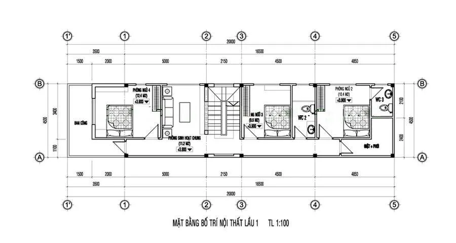 Tham khảo 6 mẫu nhà 2 tầng 4 phòng ngủ giá rẻ thiết kế đẹp có bản vẽ