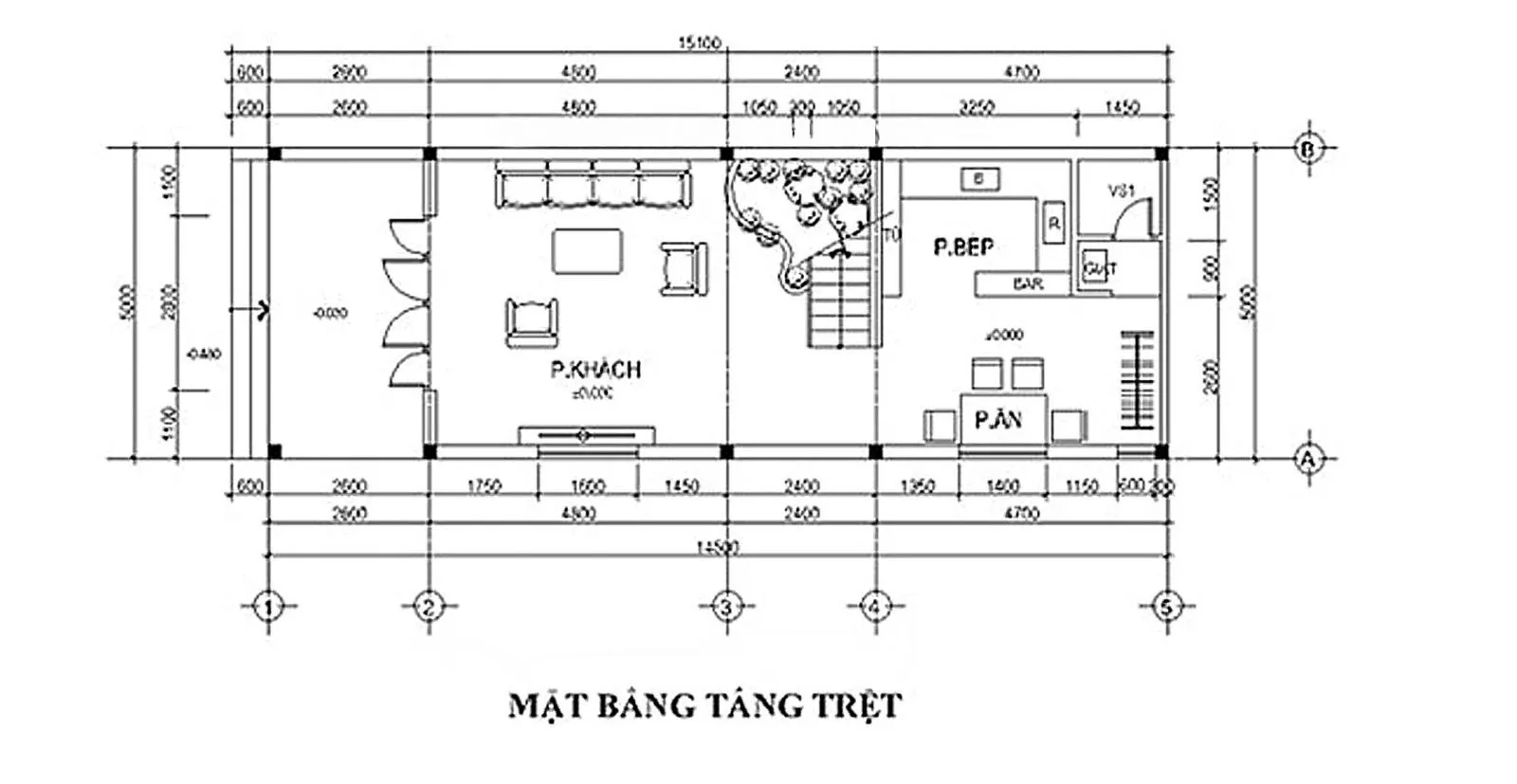 Thích thú ngắm 5 mẫu nhà ống 2 tầng 3 phòng ngủ 5×14 nhỏ xinh