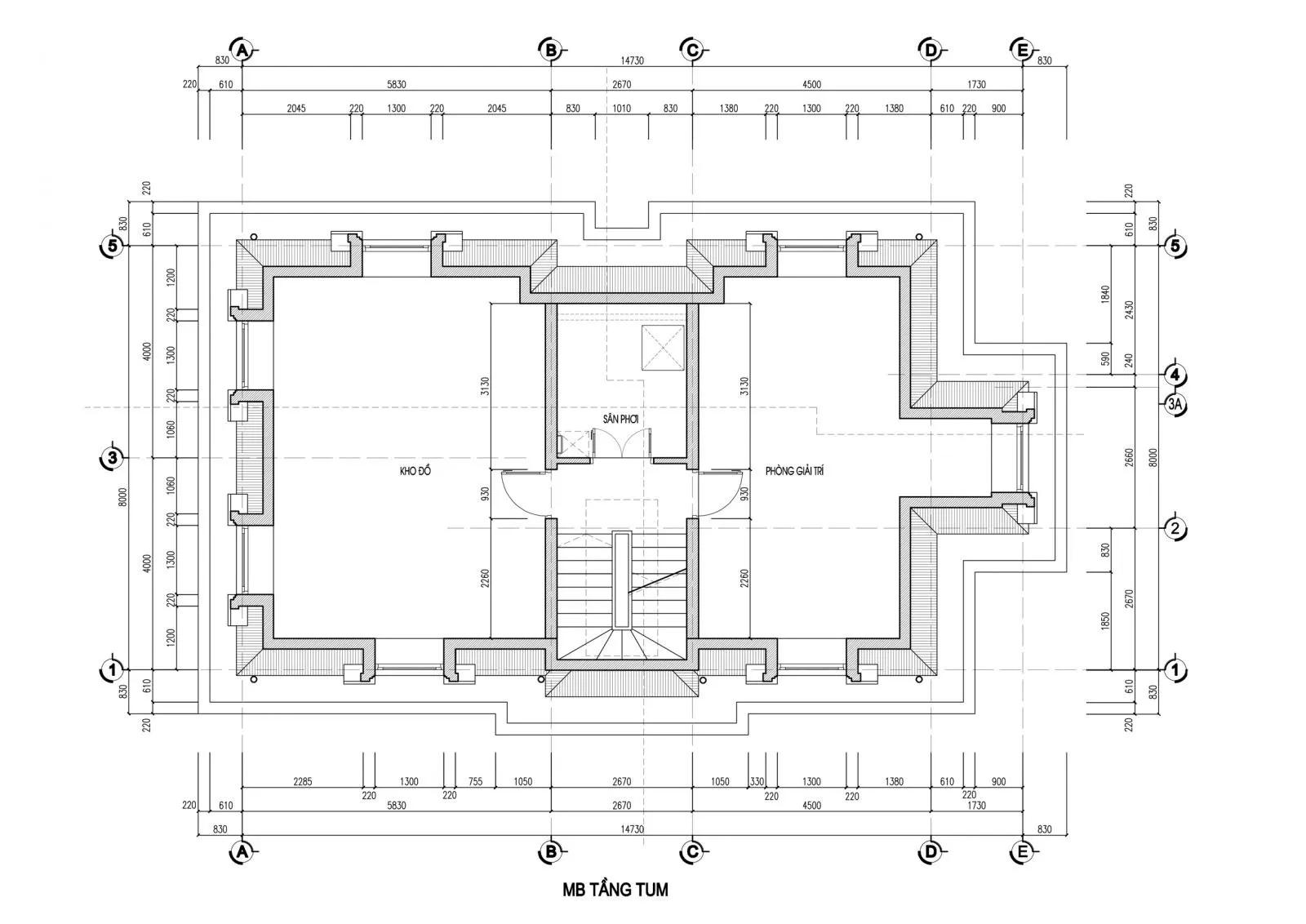 Thiết kế biệt thự mini 3 tầng tân cổ điển 120m2 tại Uông Bí