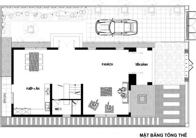 Thiết kế biệt thự phố tân cổ điển 3 phòng ngủ 1 phòng thờ