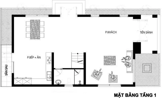 Thiết kế biệt thự phố tân cổ điển 3 phòng ngủ 1 phòng thờ