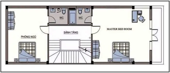 Thiết kế mẫu nhà 1 trệt 1 lầu 6×15 hiện đại, ấn tượng