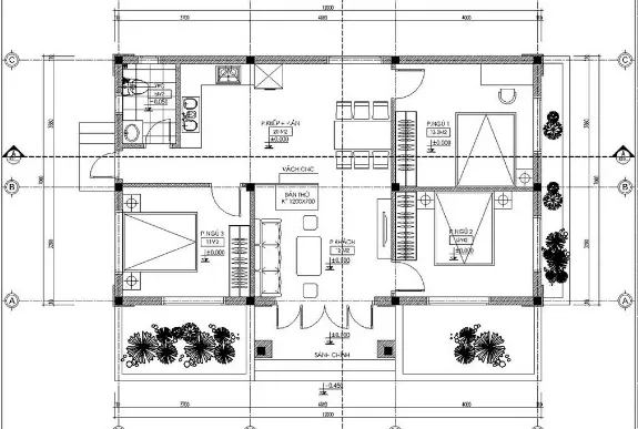 Thiết kế nhà 1 tầng mặt tiền 7m tại Nam Định