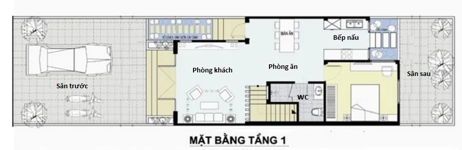 Thiết kế nhà 2 tầng có phòng thờ chuẩn theo phong thủy