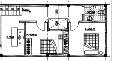 Thiết kế nhà cấp 4 có gác lửng 3 phòng ngủ 5x20m