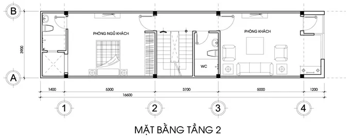 Thiết kế nhà ống 3 tầng có gara 4x15m đẹp