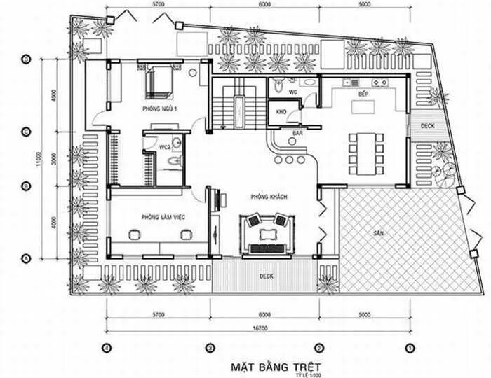 Thiết kế nhà phố có sân vườn con gái dành tặng bố mẹ