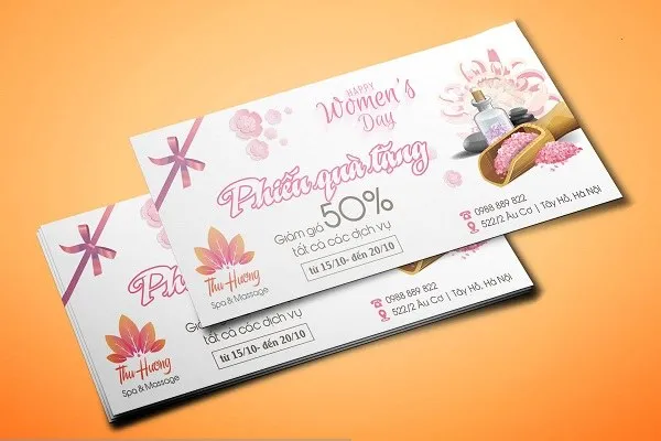 Thiết kế voucher spa, kết nối khách hàng thời công nghệ