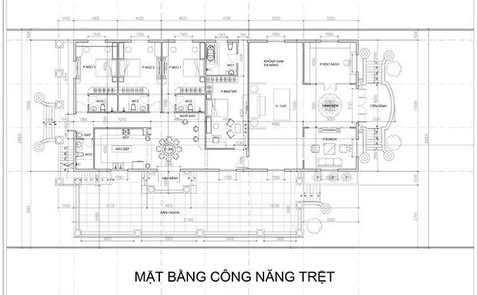 Tổng hợp 5 mẫu nhà biệt thự 1 tầng 4 phòng ngủ