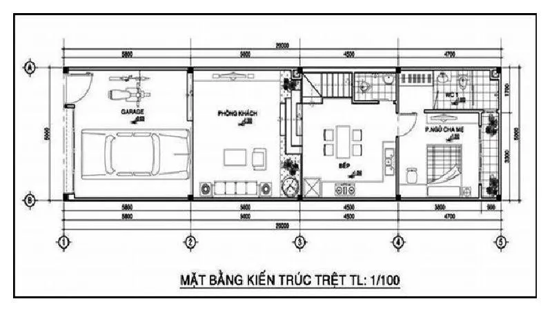 Top 5 mẫu nhà 2 tầng 3 phòng ngủ 5x20m hiện đại trẻ trung dễ xây dựng