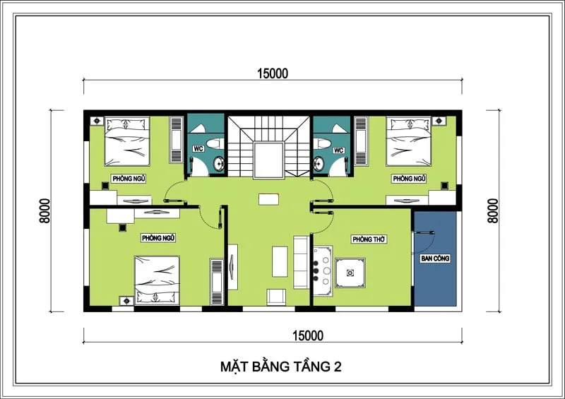 Top 5 mẫu nhà 2 tầng 8x15m đẹp dễ xây dựng hiện nay