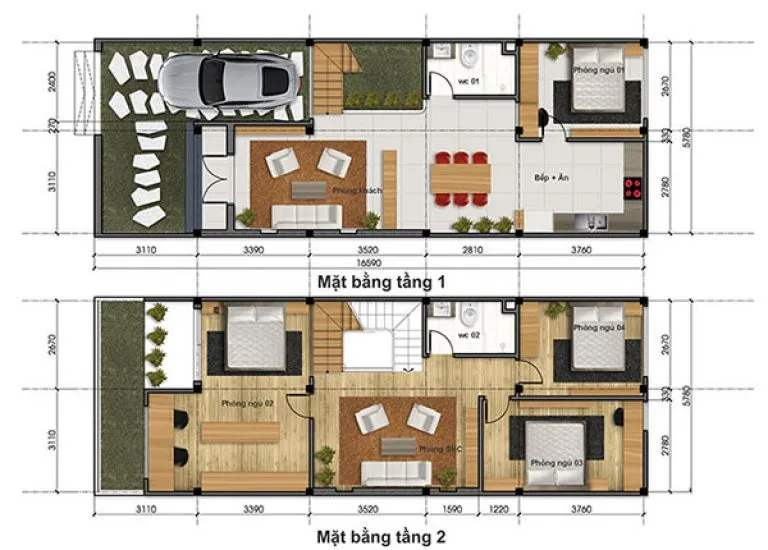 Top 5 mẫu nhà ống 3 tầng 6x17m được nhiều người ưa chuộng