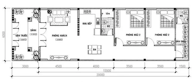 Top 6 mẫu nhà cấp 4 6x20m đáng đồng tiền bát gạo