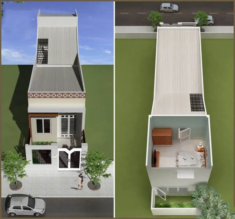 Tư vấn mẫu nhà cấp 4 có gác lửng 40m2 nhỏ gọn tiện nghi