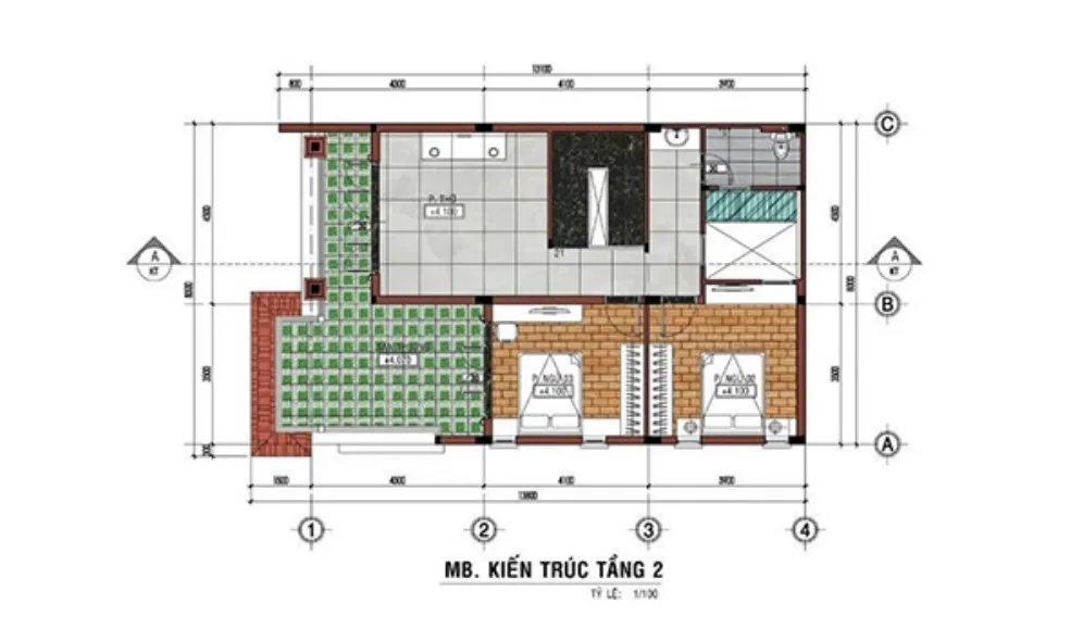 Tư vấn thiết kế mẫu nhà biệt thự 2 tầng mái dốc với chi phí hợp lý