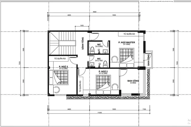 Tư vấn thiết kế mẫu thiết kế nhà 3 tầng 7x10m cho gia đình nhiều thế hệ