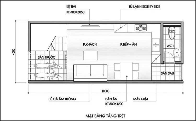 Tư vấn thiết kế nhà 2 tầng 4x10m hiện đại, nhỏ nhưng tiện nghi