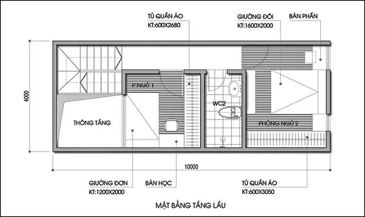 Tư vấn thiết kế nhà 2 tầng 4x10m hiện đại, nhỏ nhưng tiện nghi