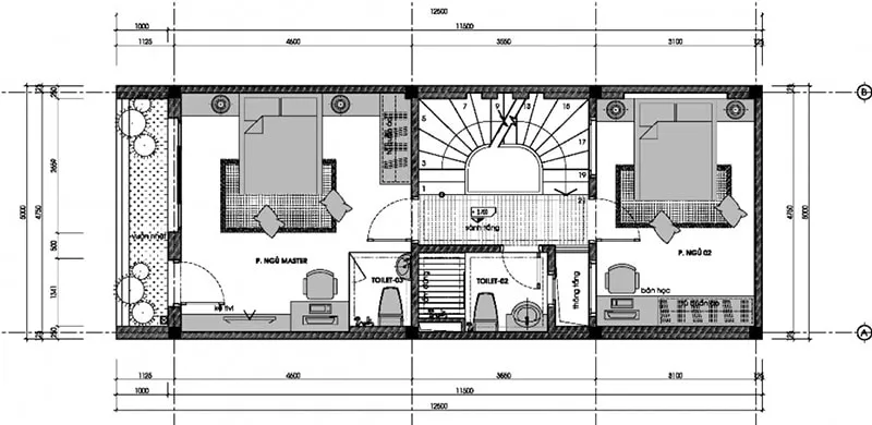 Tư vấn thiết kế nhà 3 tầng 50m2 tại Vĩnh Phúc